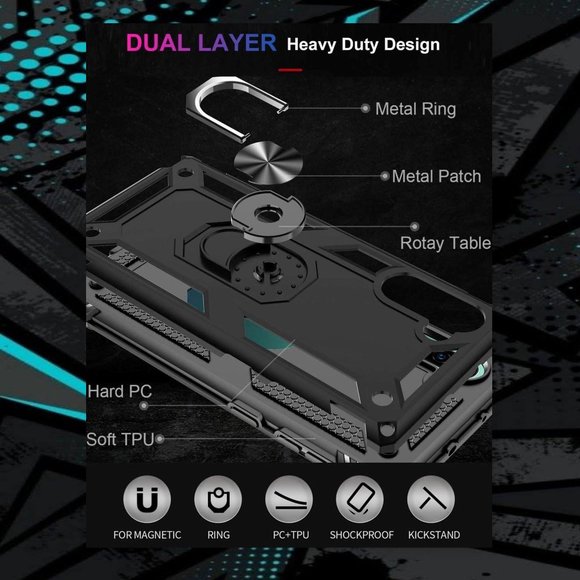 Galaxy Note 10 Case with Magnetic Ring Kickstand - Picture 3 of 13